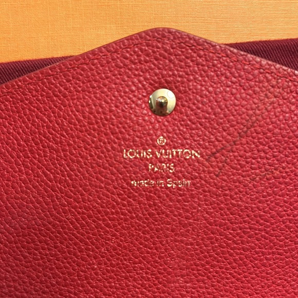 Authentic Louis Vuitton Empreinte Portefeuille Sarah Red/Black Leather Wallet - Picture 6 of 16